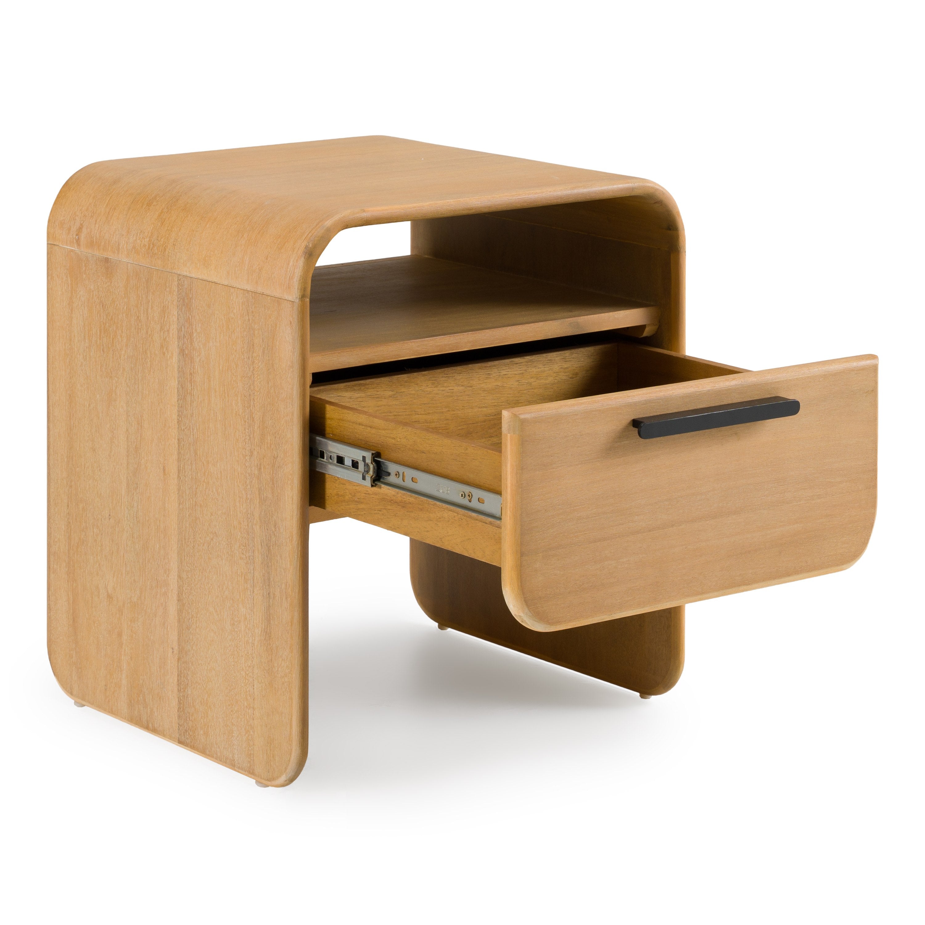 Dresden - Modern Natural Acacia 1-Drawer Nightstand - image 2