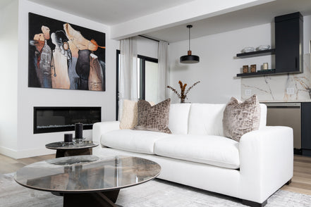 Poppy - Modern White Fabric Sofa - image 2