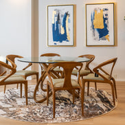 Campbell Mid-Century Modern Taupe Leatherette & Walnut Dining Chair - image 3