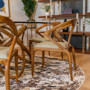 Campbell Mid-Century Modern Taupe Leatherette & Walnut Dining Chair - image 2