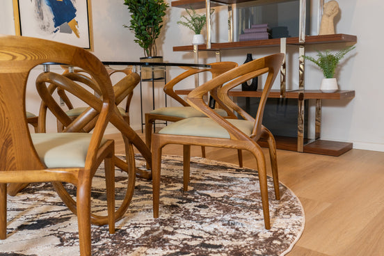 Campbell Mid-Century Modern Taupe Leatherette & Walnut Dining Chair - image 2