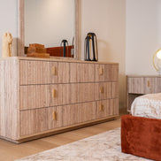 Roma - Modern Faux Travertine + Gold Dresser - image 3