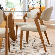 Arlo Mid-Century Beige & Walnut Dining Chair (Set of 2)