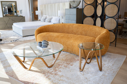 Lassen - Modern Glass & Walnut End Table