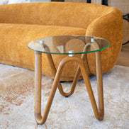 Lassen - Modern Glass & Walnut End Table - image 2