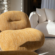 Renee - Modern Mustard Fabric Swivel Accent Chair - image 2