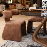 Bergman - Modern Camel Velvet Dining Chair - image 2