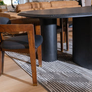 Belton - Modern Black Vegan Leather + Brown Oak Dining Chair - image 5