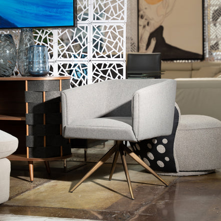 Riaglow - Contemporary Dark Grey Fabric Dining Chair - image 3