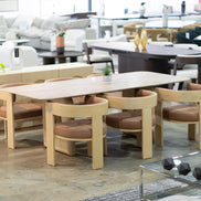 Osaka - Modern Natural Ash + Rust Fabric Dining Chair - image 2