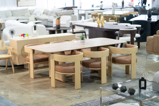 Osaka - Modern Natural Ash + Rust Fabric Dining Chair - image 2