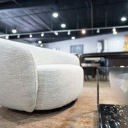 Omaha - Modern Swivel Off White Fabric Chair - image 4