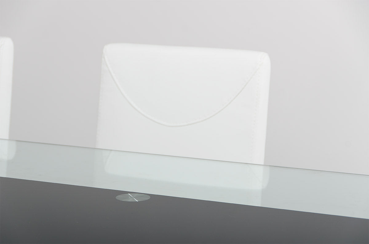 Misha - Modern White Leatherette Dining Chair - image 3