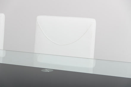 Misha - Modern White Leatherette Dining Chair - image 3