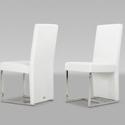 Misha - Modern White Leatherette Dining Chair - image 5