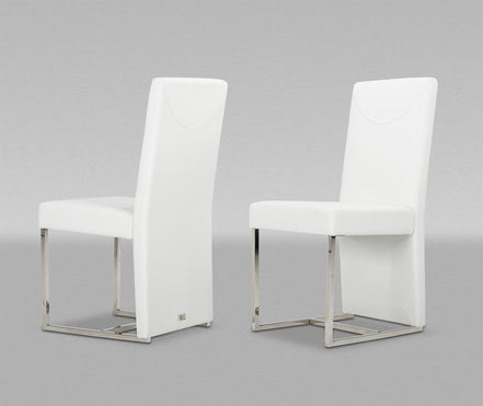 Misha - Modern White Leatherette Dining Chair - image 5