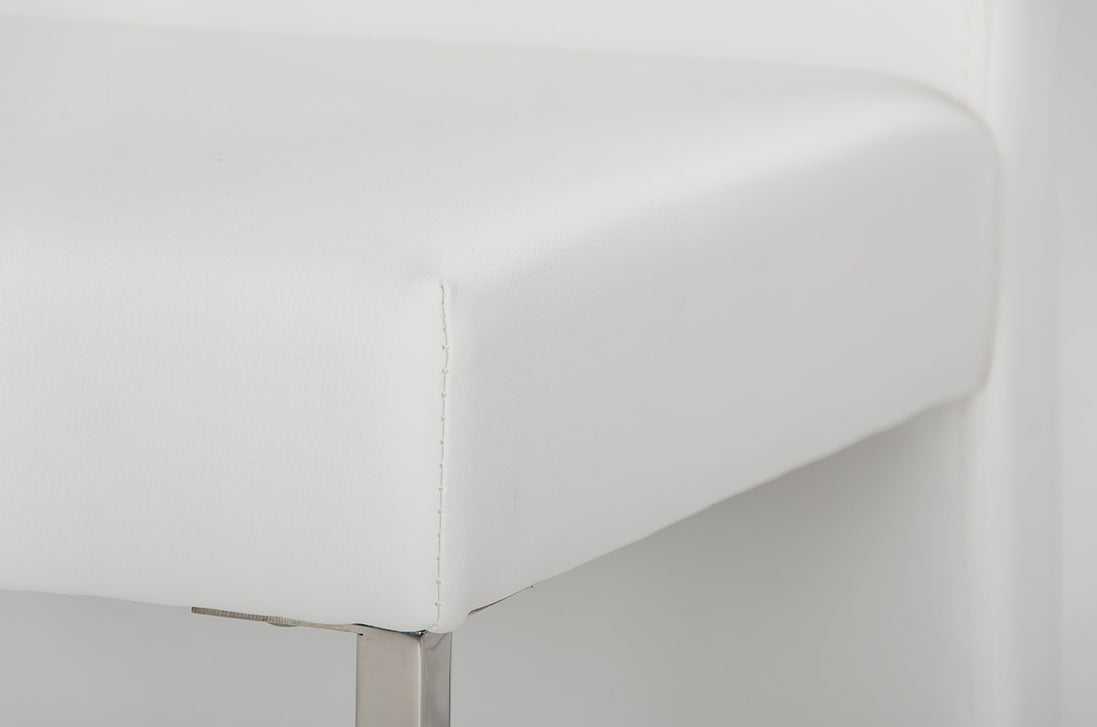 Misha - Modern White Leatherette Dining Chair