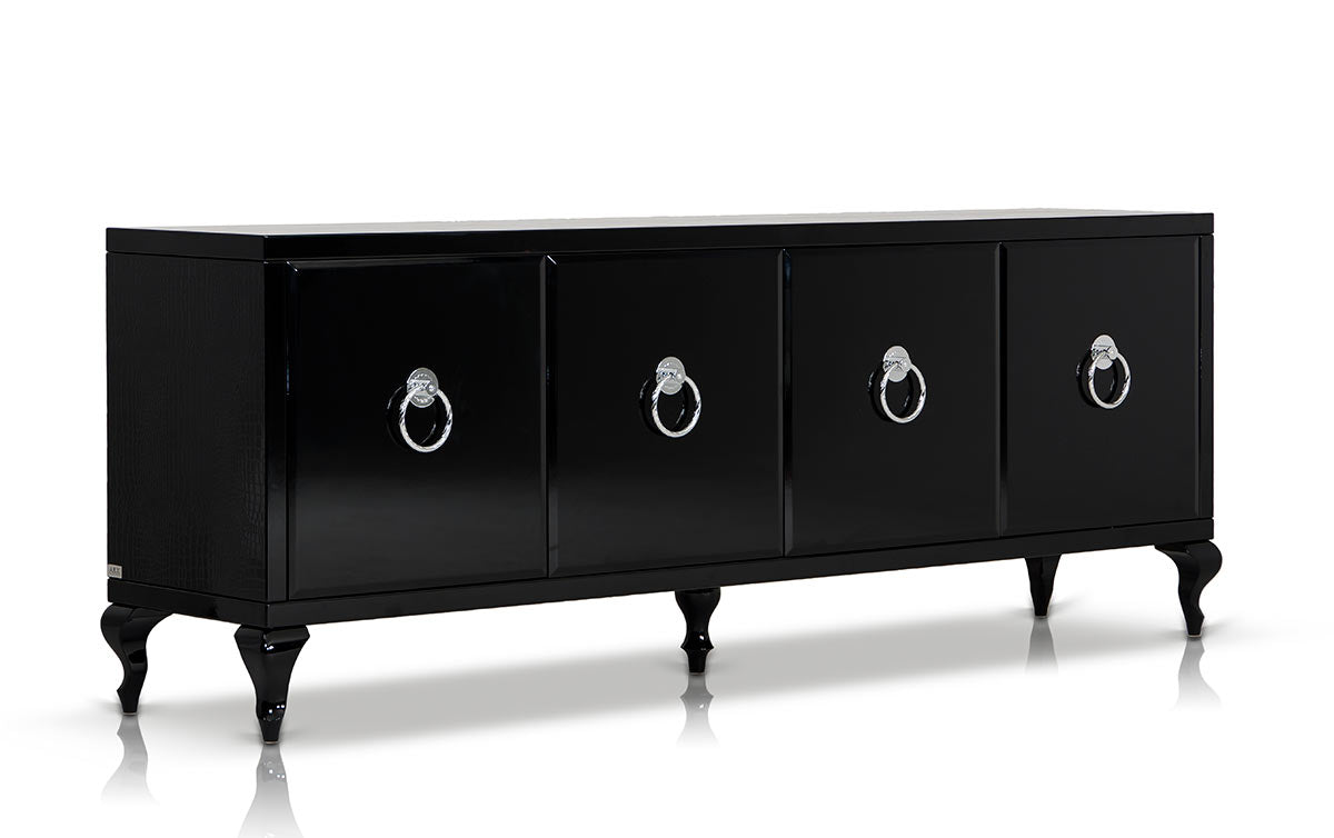 Bellagio Transitional Black Crocodile Lacquer Buffet - image 2