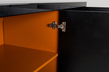 Bellagio Transitional Black Crocodile Lacquer Buffet - image 5