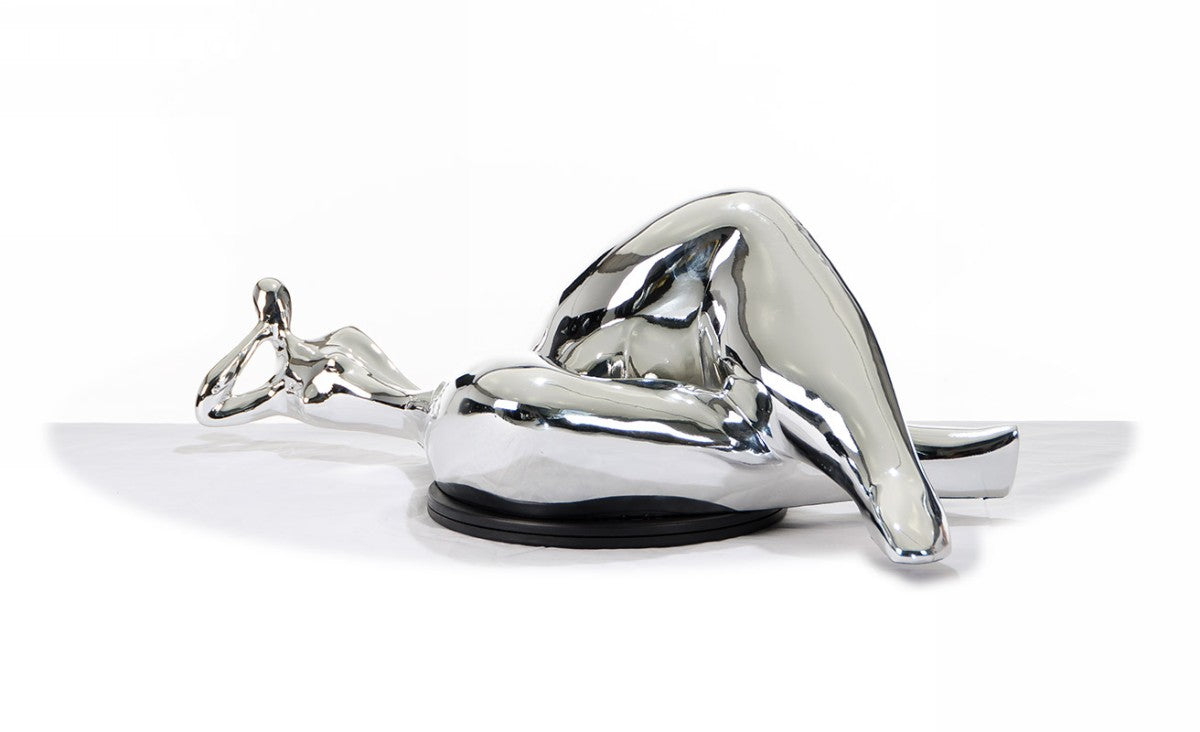 SZ0228 Modern Silver Napping Lady Sculpture - image 3