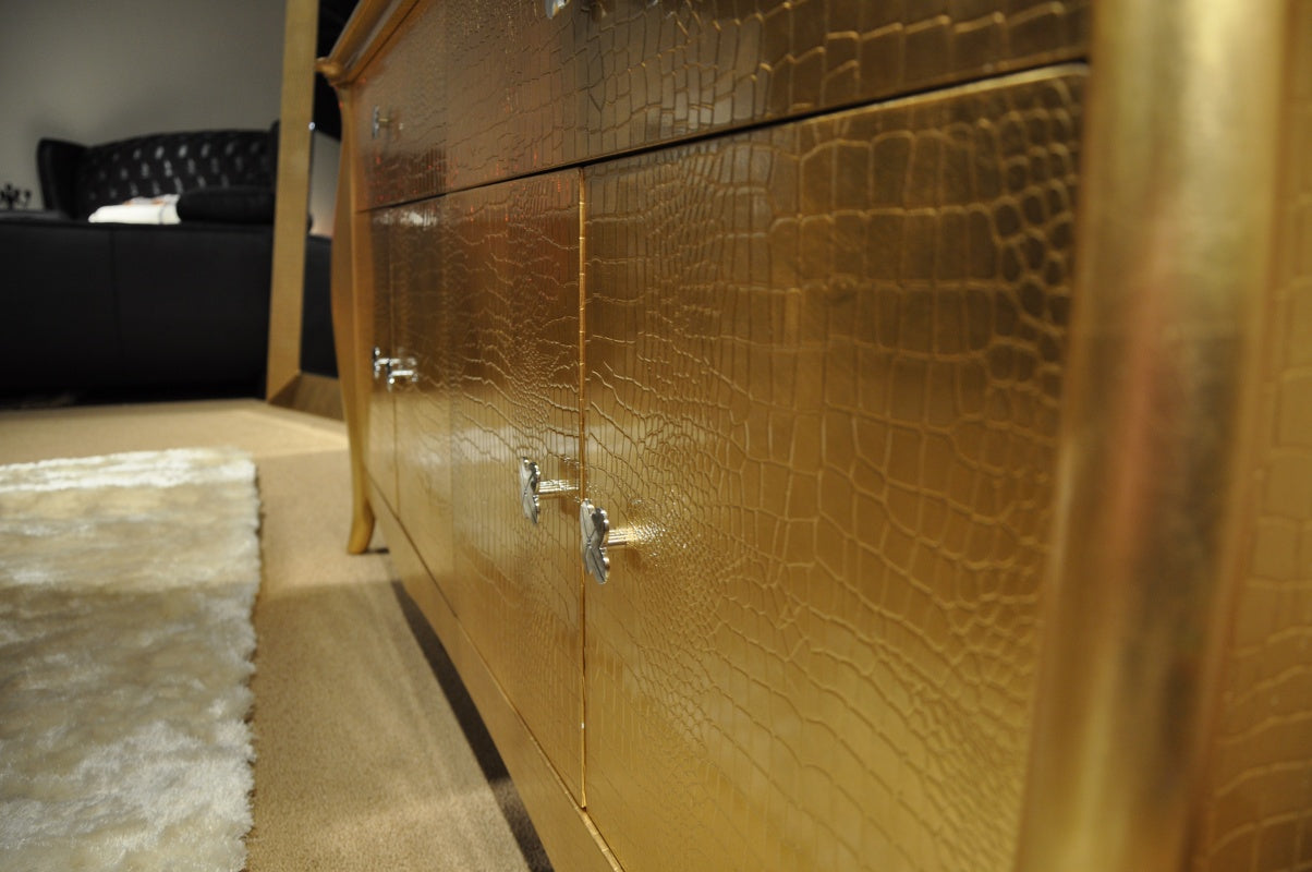 Imperial Transitional Gold Crocodile Dining Table - image 3