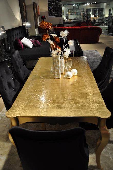 Imperial Transitional Gold Crocodile Dining Table - image 2