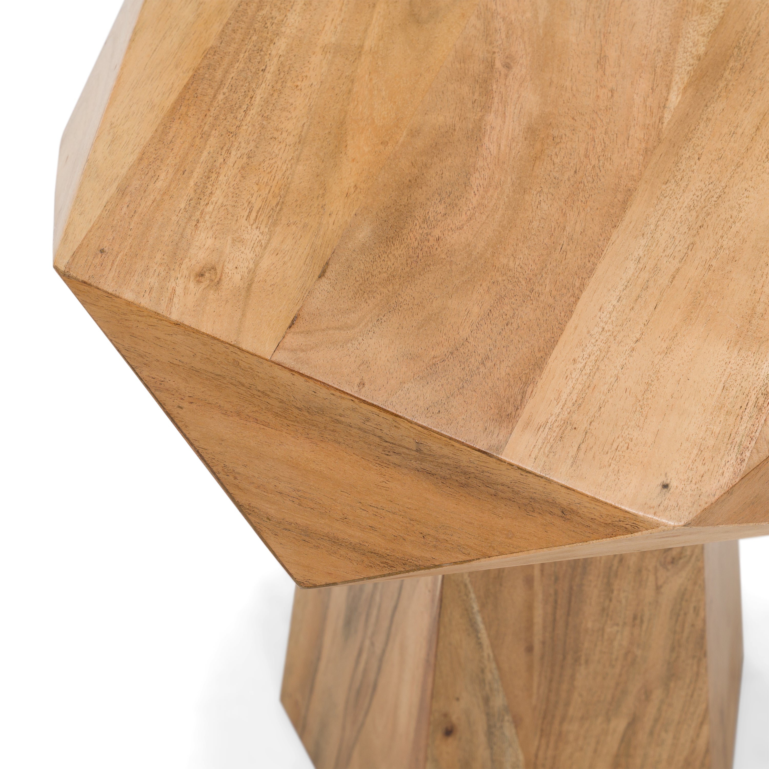 Duffy - Modern Acacia Pentagon End Table - image 2