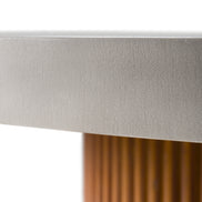 Duncan - Modern Faux Concrete + Walnut Round Dining Table - image 4