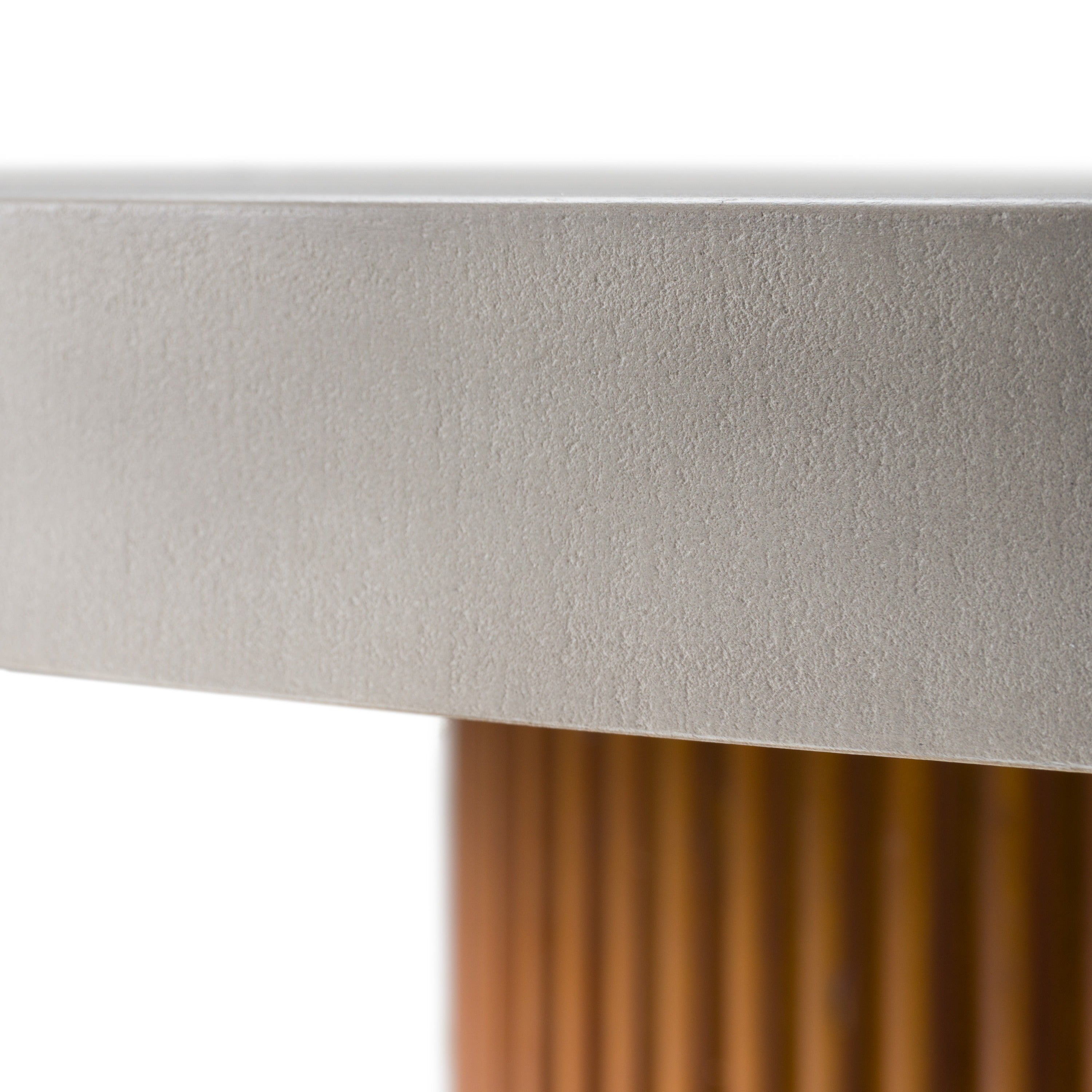 Duncan - Modern Faux Concrete + Walnut Round Dining Table - image 4
