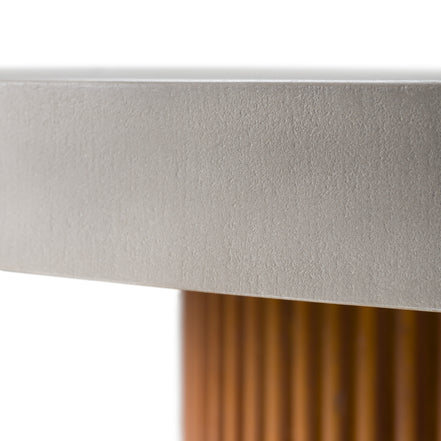Duncan - Modern Faux Concrete + Walnut Round Dining Table - image 4