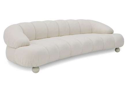 Duran - Contemporary White Fabric 4-Seater Sofa - image 3