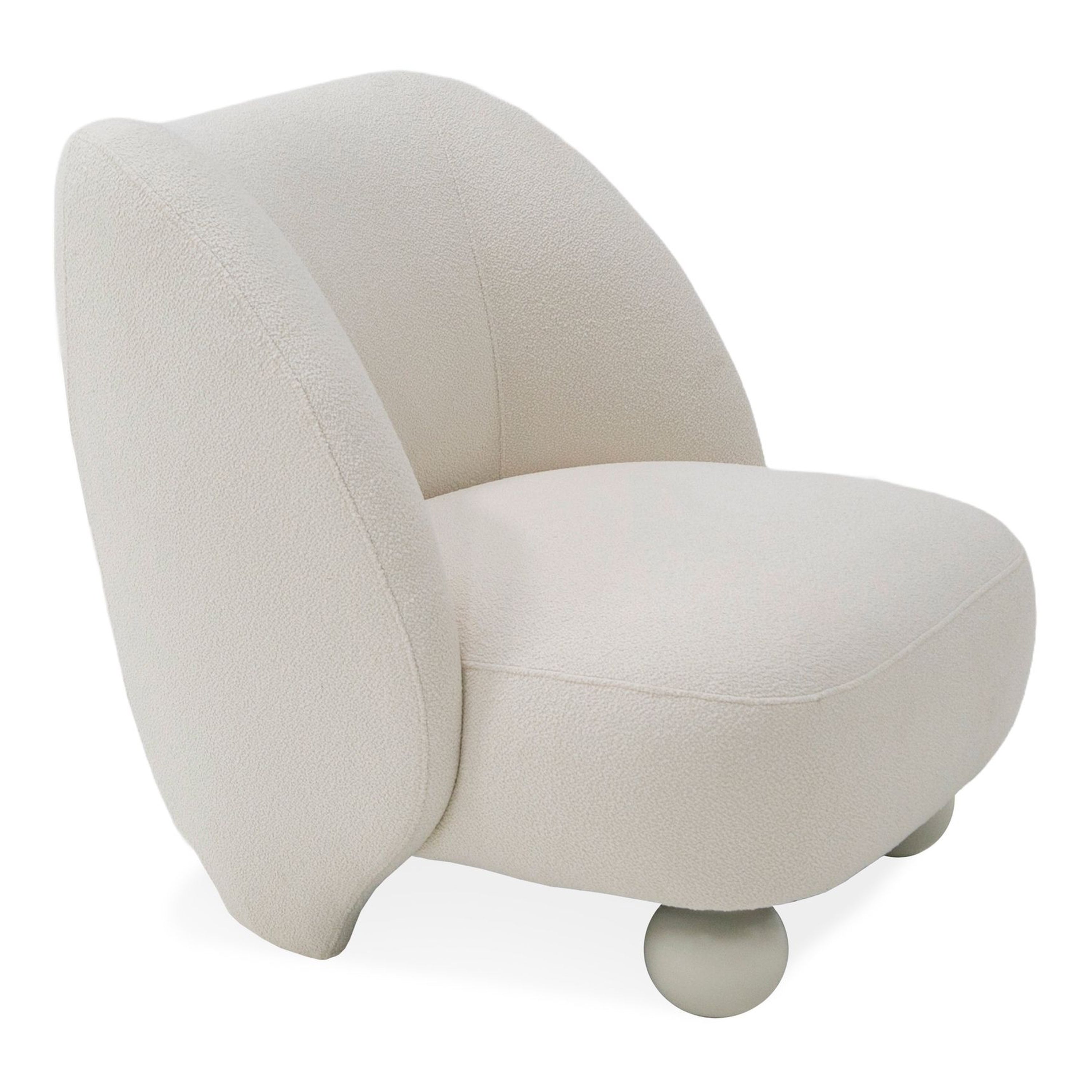 Duran - Contemporary White Fabric Accent Chair - image 4