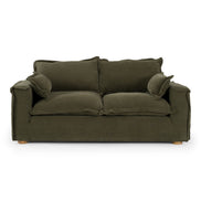Durbin - Modern Green Fabric Loveseat - image 2