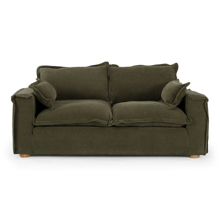 Durbin - Modern Green Fabric Loveseat - image 2
