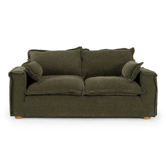 Durbin - Modern Green Fabric Loveseat - image 2