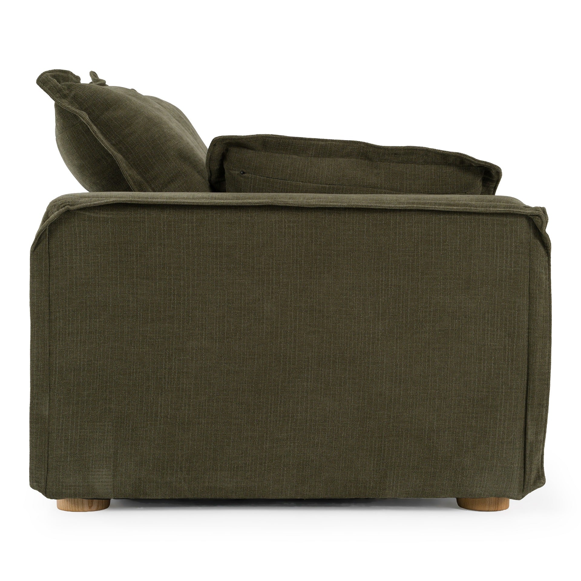 Durbin - Modern Green Fabric Loveseat - image 4