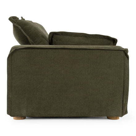 Durbin - Modern Green Fabric Loveseat - image 4