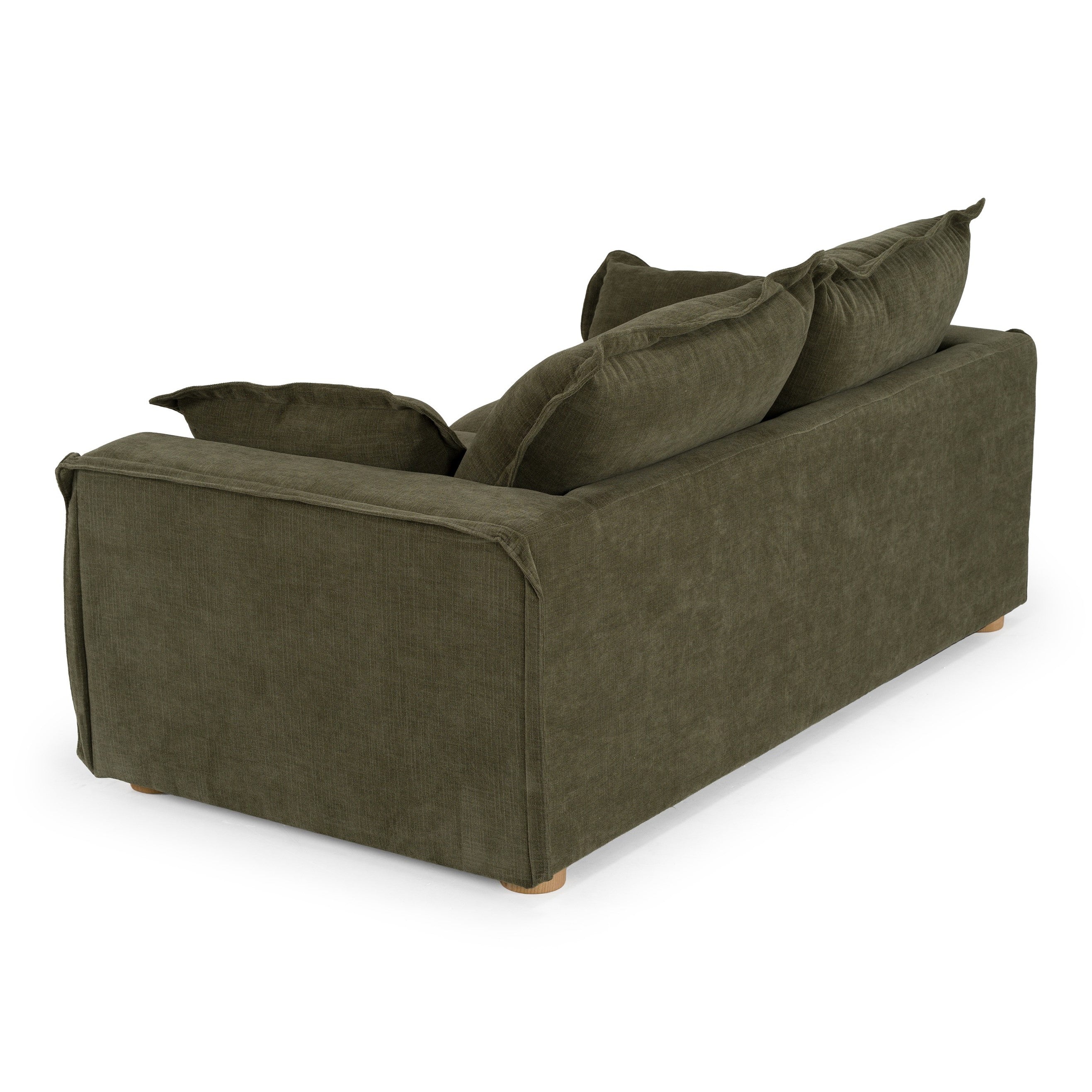 Durbin - Modern Green Fabric Loveseat - image 5