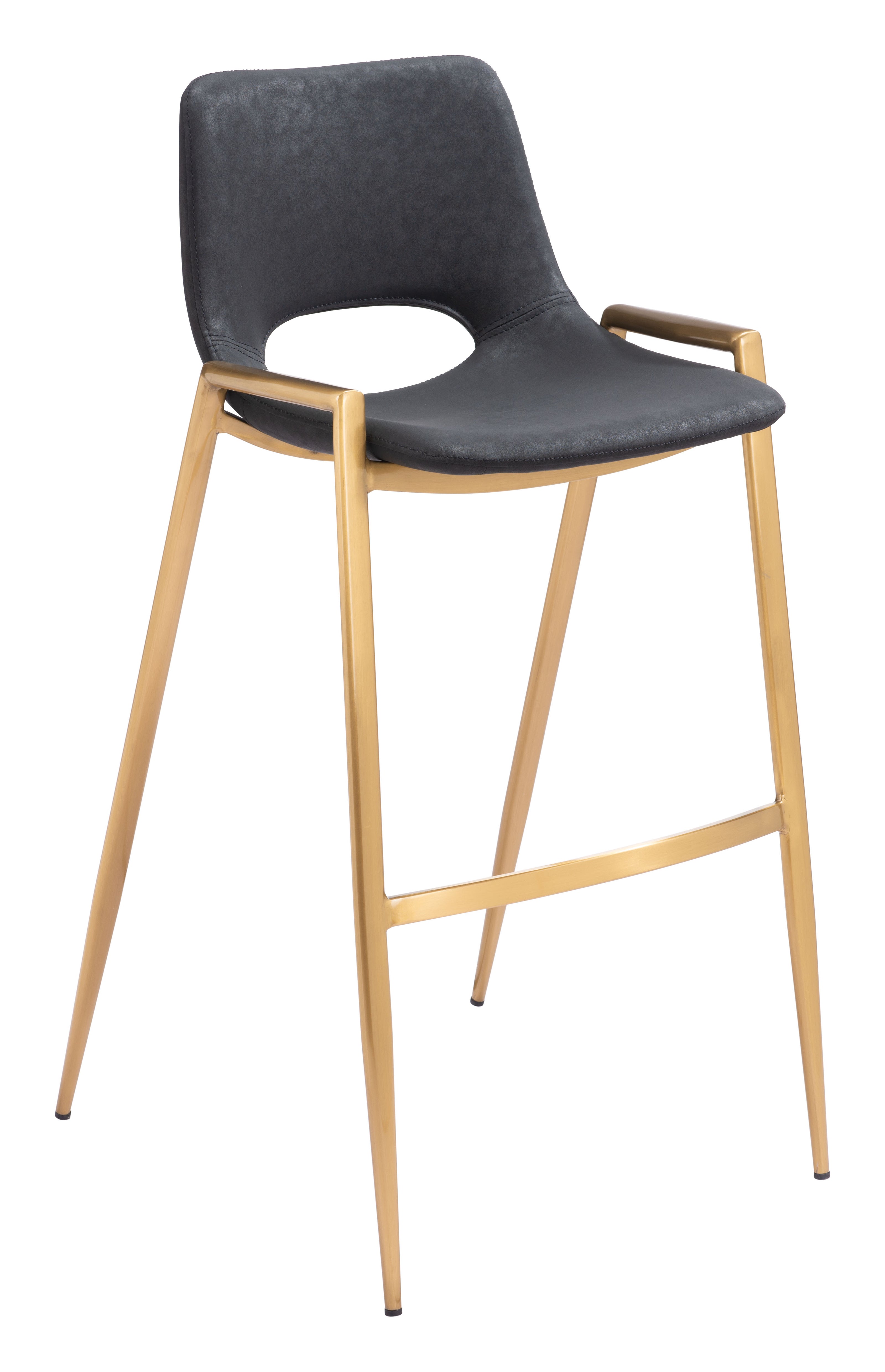 Desi Barstool (Set of 2) Black & Gold