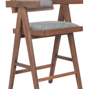 Delhi Counter Stool (Set of 2) Gray & Walnut