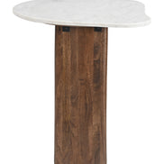 Vara Side Table White & Walnut