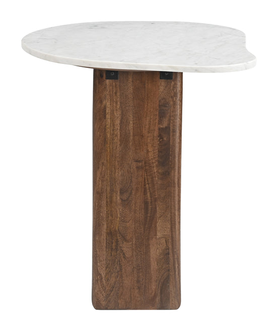 Vara Side Table White & Walnut