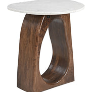 Vara Side Table White & Walnut