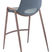 Desi Counter Stool (Set of 2) Azure Gray & Walnut