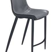 Magnus Counter Stool (Set of 2) Dark Gray & Black