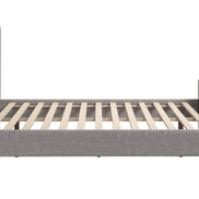 Somune Queen Bed Gray & Walnut