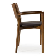 Edelman - Mid-Century Modern Brown Leatherette + Walnut Dining Chair - image 3
