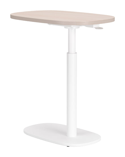 Buddy Adjustable Rotating Side Table Natural & White