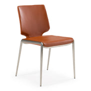 Eileen - Modern Cognac Eco-Leather Dining Chair (Set of 2) - image 2
