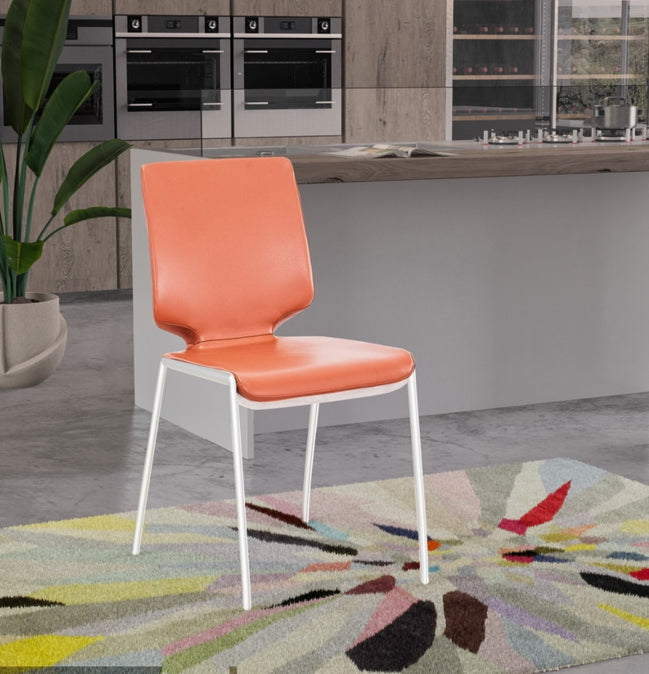 Eileen - Modern Cognac Eco-Leather Dining Chair (Set of 2)